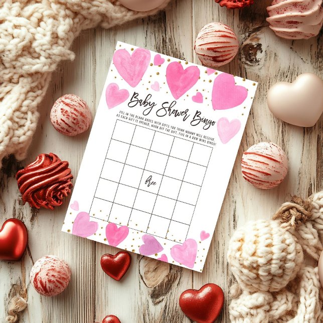 Valentine bingo baby shower game card (Créateur téléchargé)