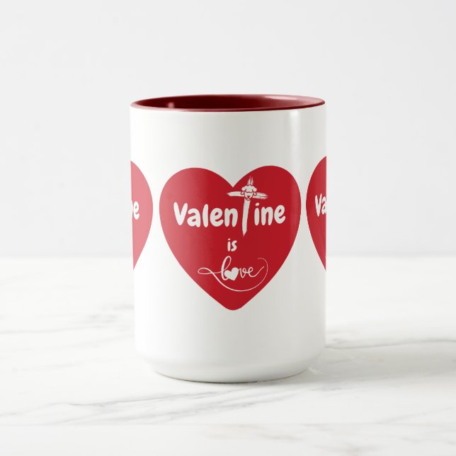 Valentine, c'est l'amour deux tones café Mug (Centre)