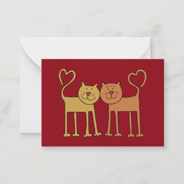 Valentine Chats en Love Grain Textes Cartes pour E (Devant)