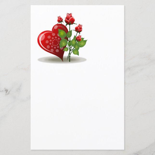 VALENTINE COEUR ROUGE ET ROSES ROUGES (Devant)