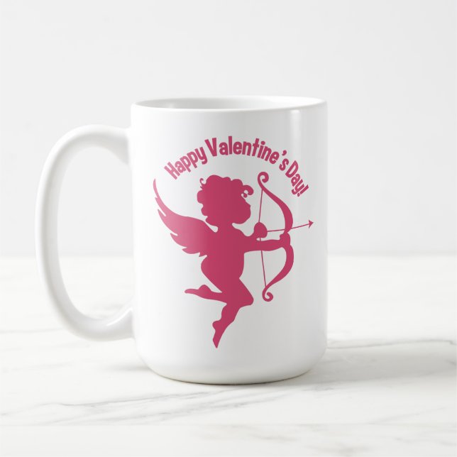 Valentine Cupid nom personnalisé tasses (Gauche)