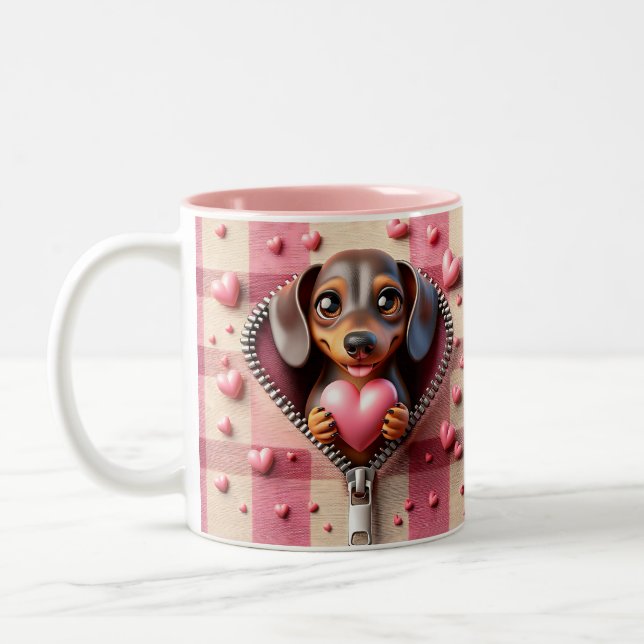 Valentine Dachshund Mug (Gauche)