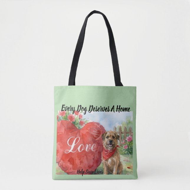 Valentine Day Adopted Dog Tote Bag (Devant)