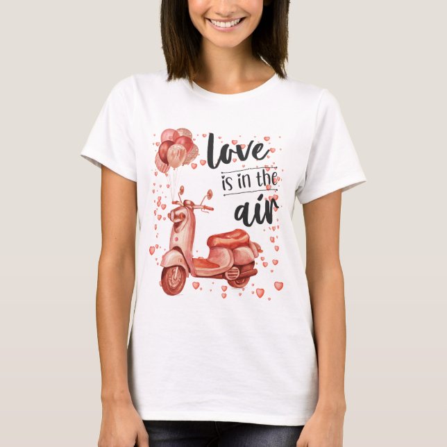 Valentine design : scooter et ballons T-Shirt (Devant)