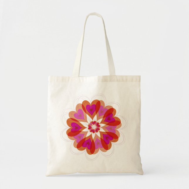 Valentine Flower Love Hearts Cadeau Sac (Devant)