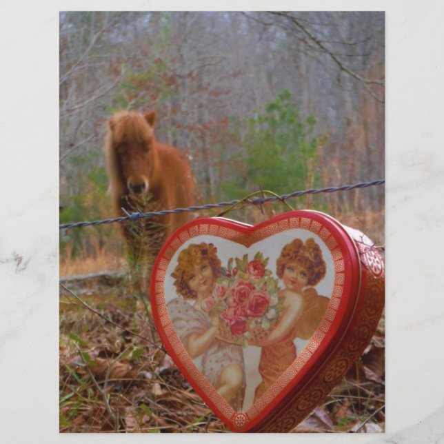 Valentine Heart Miniature Brown Horse (Devant)