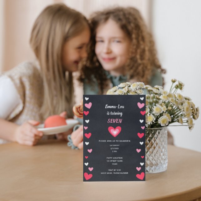 Valentine Hearts Invitation d'anniversaire (Créateur téléchargé)