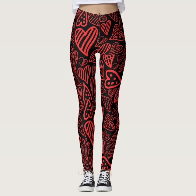 Valentine_hearts leggings noir (Devant)
