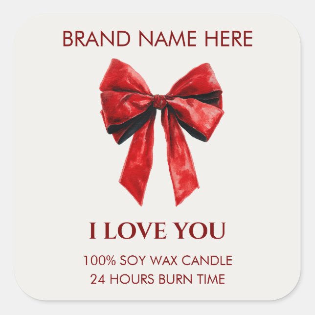 Valentine Kisses Custom Candle Sticker (Devant)