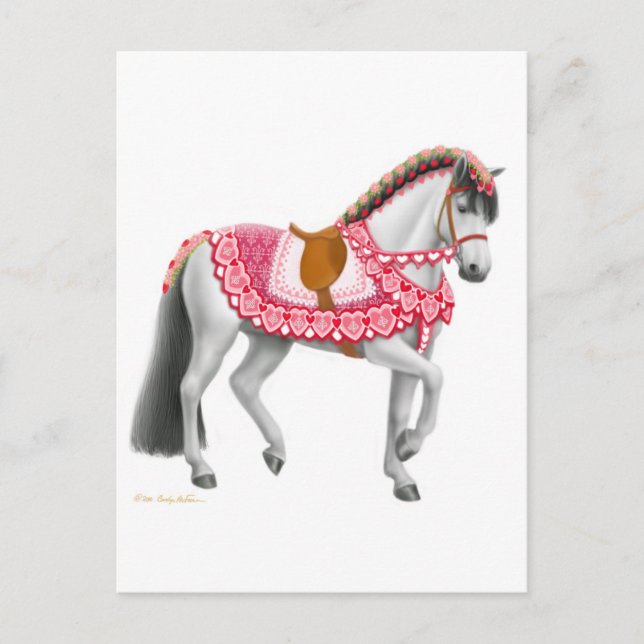 Valentine la carte postale de cheval de défilé (Devant)