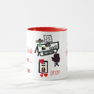 Valentine Love Hearts Bureau Nom du bureau Mugs