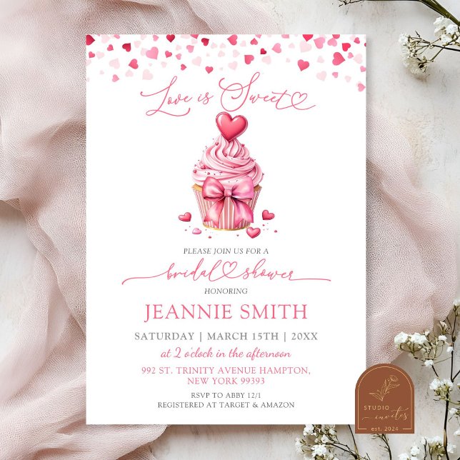 Valentine Love is Sweet Bridal Shower Invitation (Créateur téléchargé)