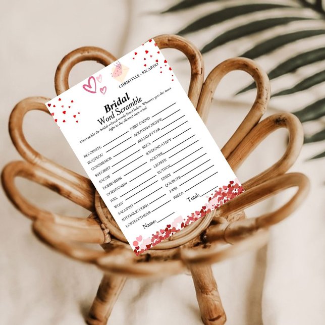 Valentine mot scramble nuptiale carte de jeu de do (Créateur téléchargé)