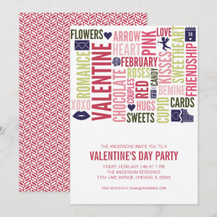 Valentine Mots Carte de fête de la Saint Valentin