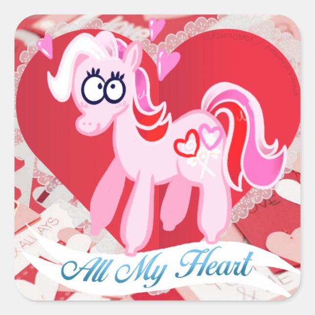 Valentine My Little Pony Tous Mes Stickers Coeur (Devant)