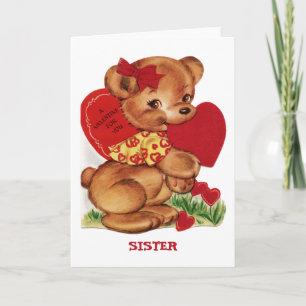 Valentine pour vous carte de voeux de soeur