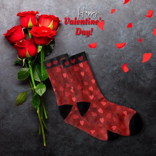 Valentine Red Multi Hearts (Valentine Red Multi Hearts Socks)