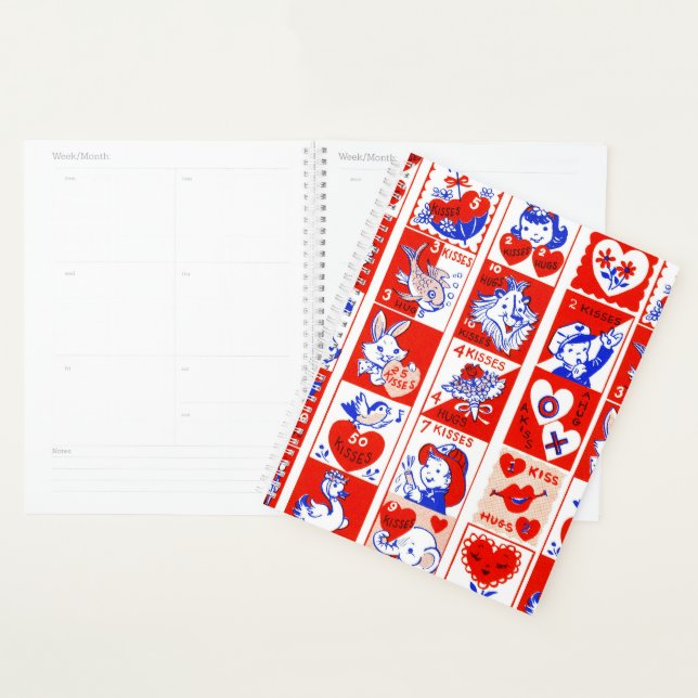 Valentine Retro Love Hugs Motif (Devant avec enveloppe)