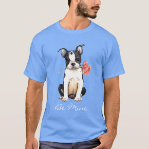 Valentine Rose Boston Terrier T-Shirt
