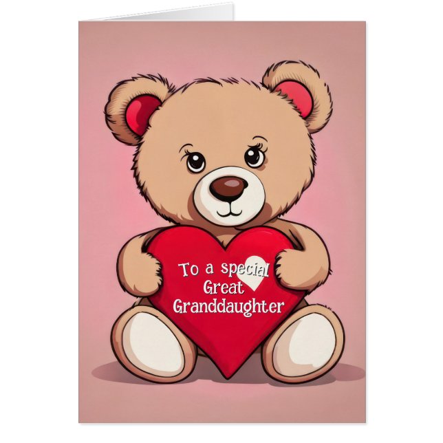 Valentine Teddy Bear Pour Great Grandgirl (Devant)