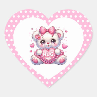 Valentine Teddy Heart Stickers