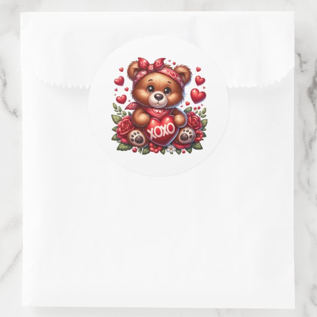 Valentine Teddy Stickers (Sac)