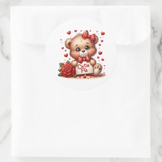 Valentine Teddy Stickers (Sac)