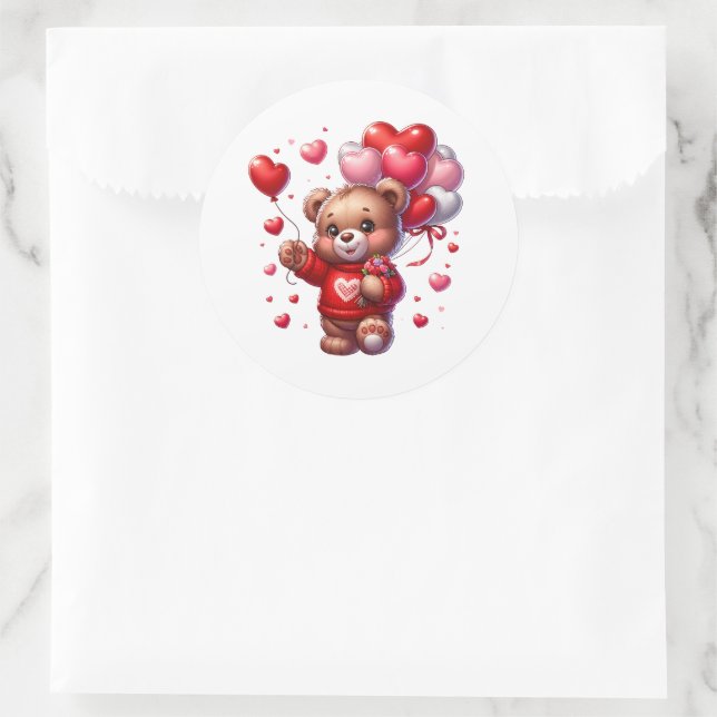 Valentine Teddy Stickers (Sac)