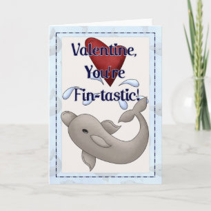 Valentine Vous êtes une carte Dolphin Fin-Tastic d