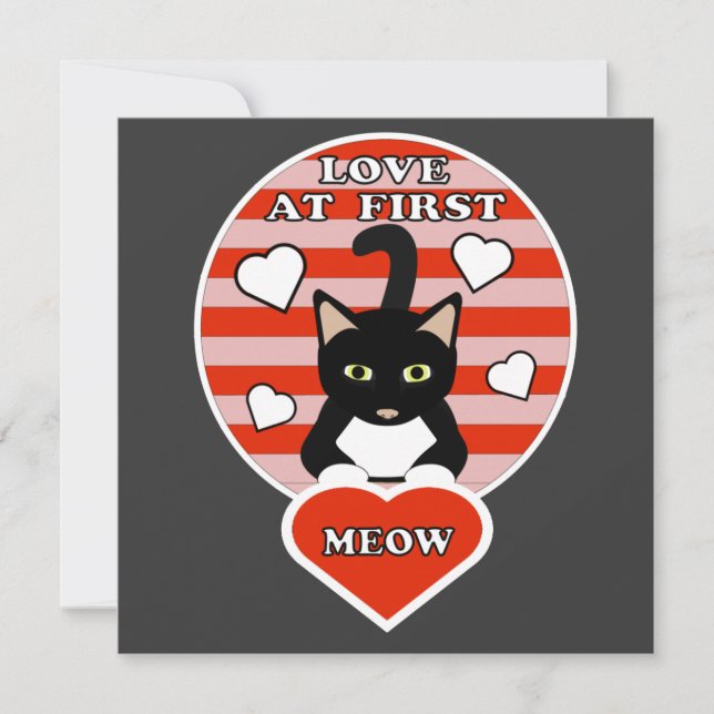 Valentines Aime Au Premier Meow Amoureux de les ch (Devant)