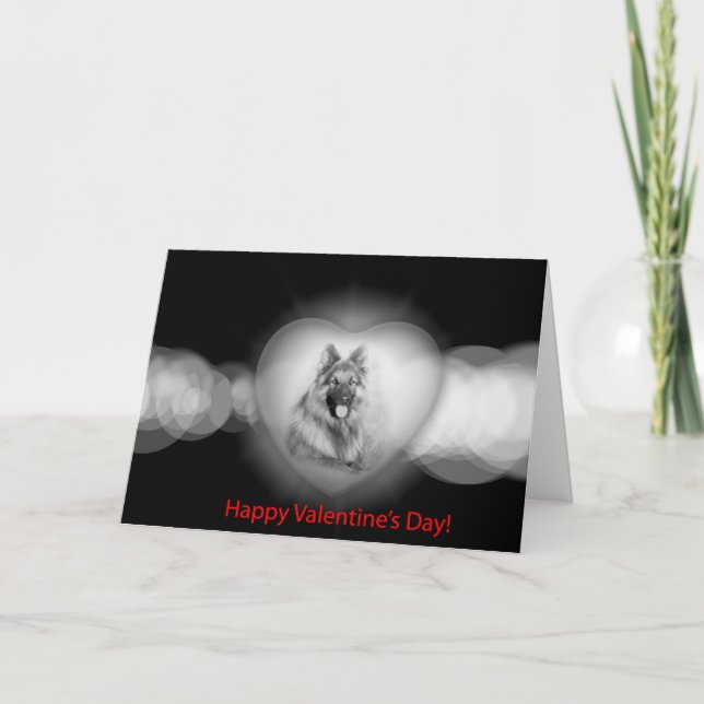 Valentines Allemand Berger Chien Cartes de Voeux C (Devant)
