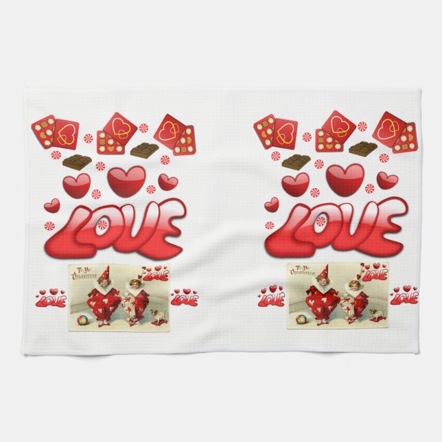 valentines amour cuisine serviette (Horizontal)