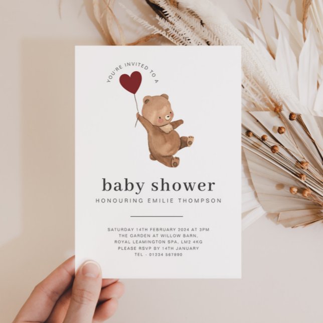Valentines Bear Baby shower Invitation (Créateur téléchargé)