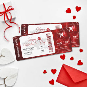 Valentine's Boarding Pass Modèle : Surprise Trip