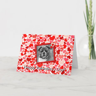 Valentines Boxer Chien Coeurs Carte de voeux