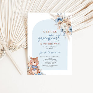 Valentines Boy Baby shower Bear Invitation