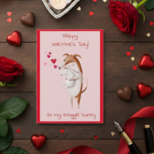 Valentines Carte de jour à mon chien Bunny Snuggle