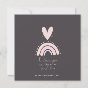 Valentines Carte de jour Je t'aime à la Lune et le