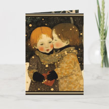 Valentines Carte de jour sucré dans la fille garço