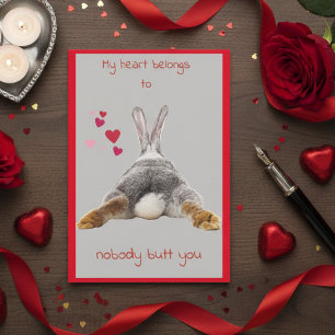Valentines Carte Jour Cute Bunny Butt