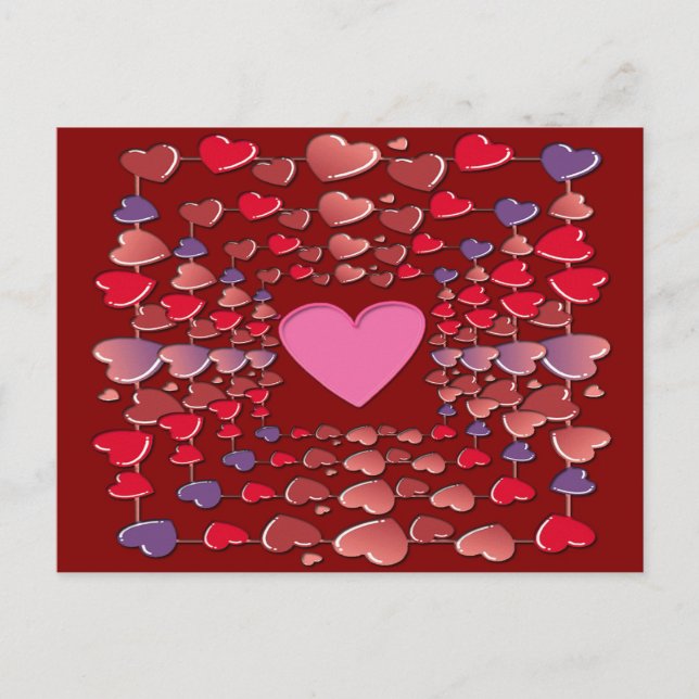 Valentines Colorful Candy Hearts Motif Carte posta (Devant)