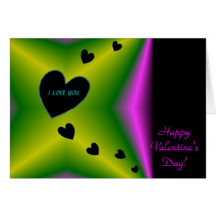 Valentine's Day  - Black Heart on Rainbow