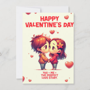 Valentines Day Cute Couple Carte de voeux