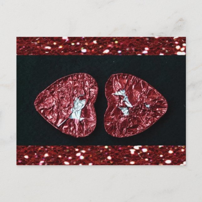 Valentine's Day Heart Parties scintillant Carte po (Devant)