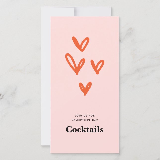 Valentine's Day Hearts Cocktail Party Invitation (Devant)