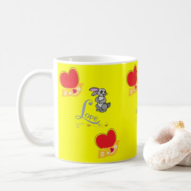 Valentine's Day Lapin Lapin Love Mugs (Avec donut)