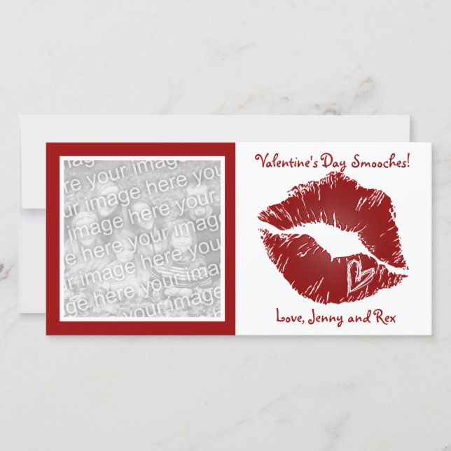 Valentine's Day Lips Smooches Carte photo (Devant)