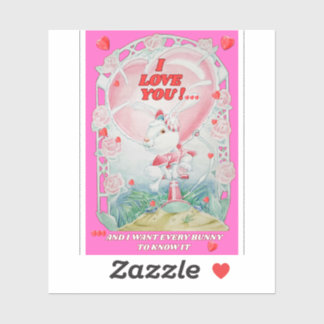 Valentine's Day Love Bunny Sticker 