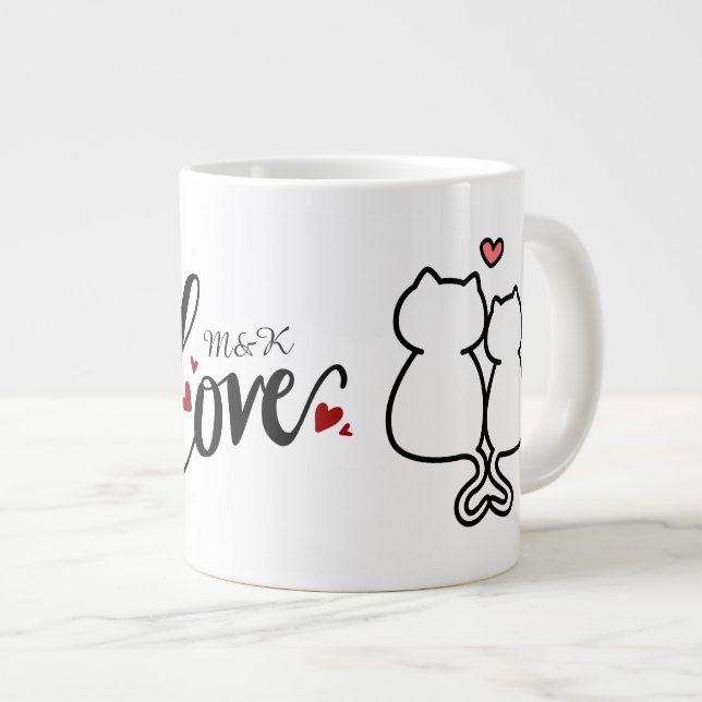 Valentines day love couple names initial Mug (Devant droit)