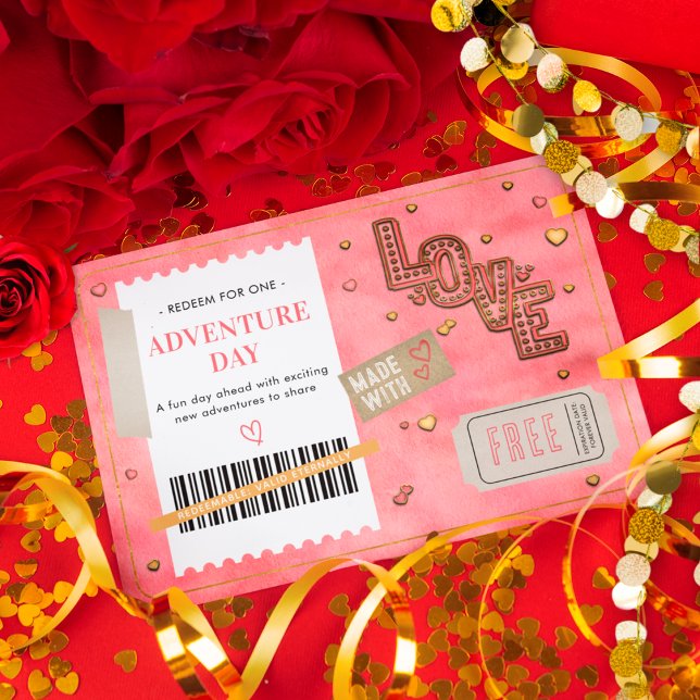 Valentine's Day Love Couples Adventure Day Coupon (Créateur téléchargé)